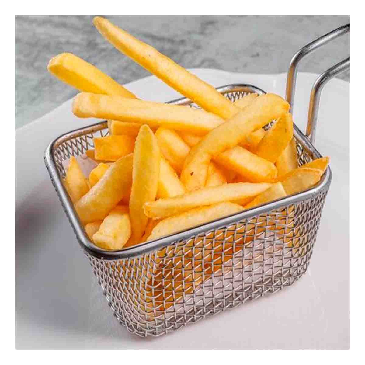 PACK2 CANASTILLA PARA PAPAS FRITAS PLATEADA 13X8X8 CM PRESENTACION GOURMET Y+PAPEL REGALO - 2