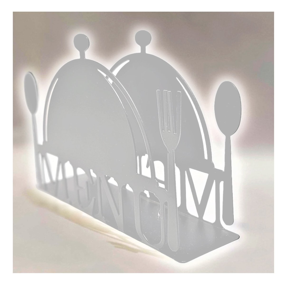 PACK12 DISPENSADOR MENU BLANCO PARA SERVILLETAS DE MESA CON ESTILO MODERNO Y+REGALO STICKER - 3