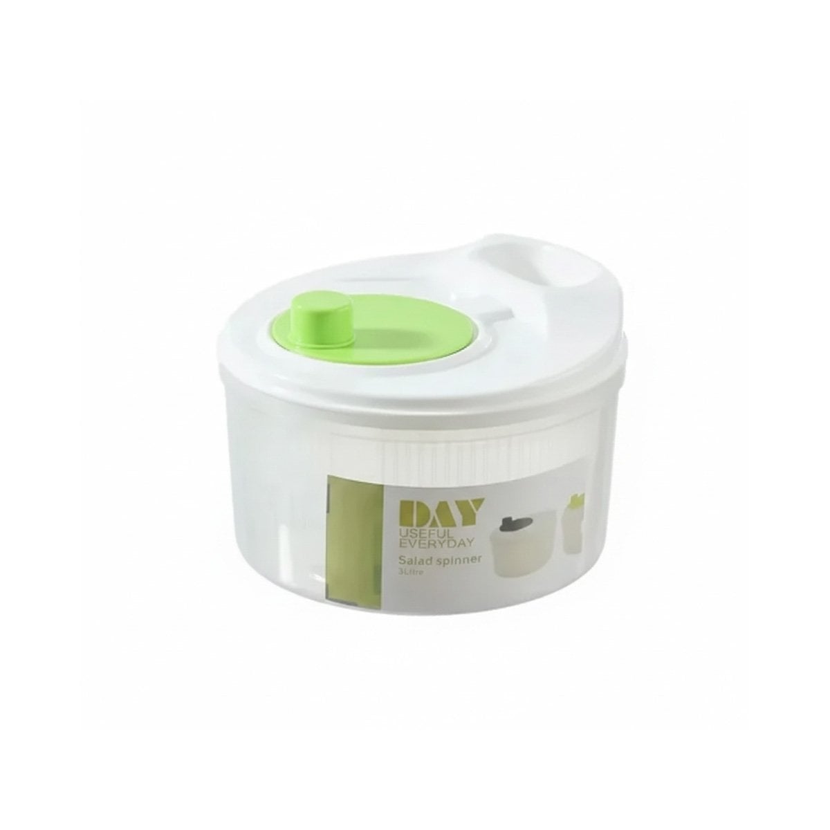 PACK6 SECADOR COMPACTO PARA ENSALADAS BLANCO CON VERDE DAY Y+REGALO STICKER - 2