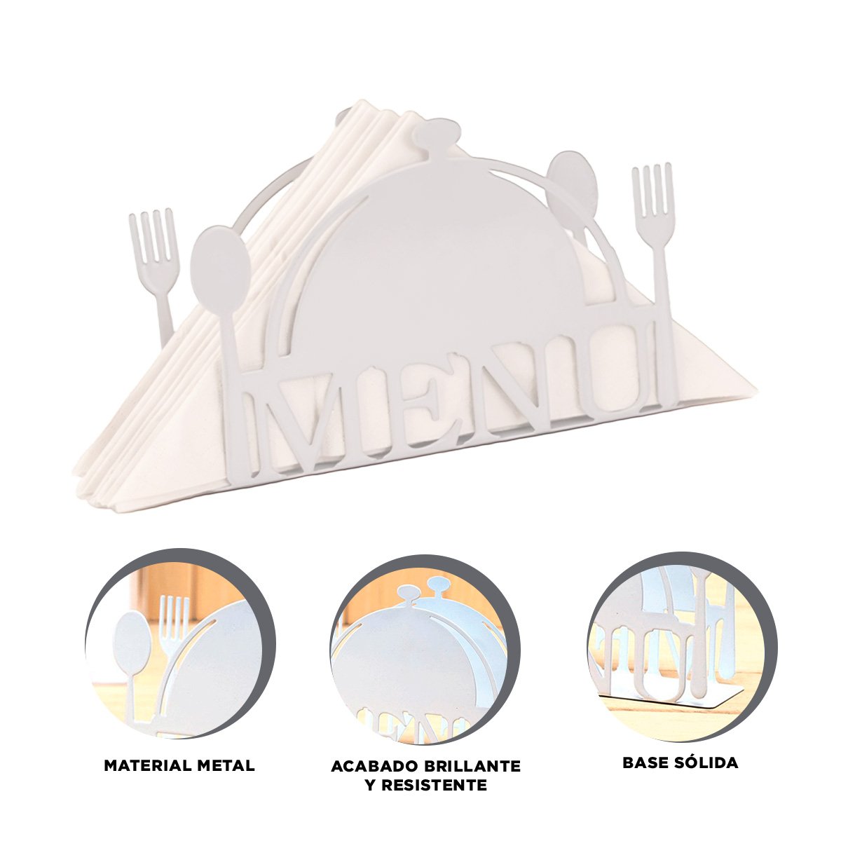 SERVILLETERO MENU BLANCO CON ACABADO MODERNO PARA SERVILLETAS Y HOGAR Y+POST IT - 5