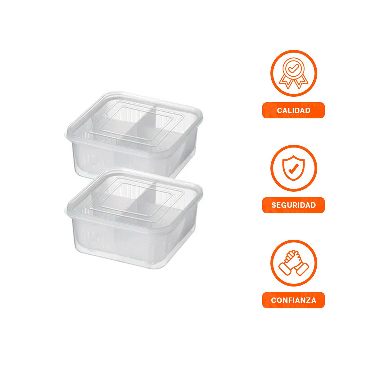 CONTENEDORES ESCURRIDORES MULTIUSO 4 EN 1 TRANSPARENTE PRACTICO PARA HOGAR Y+LIGAS REGALO - 5
