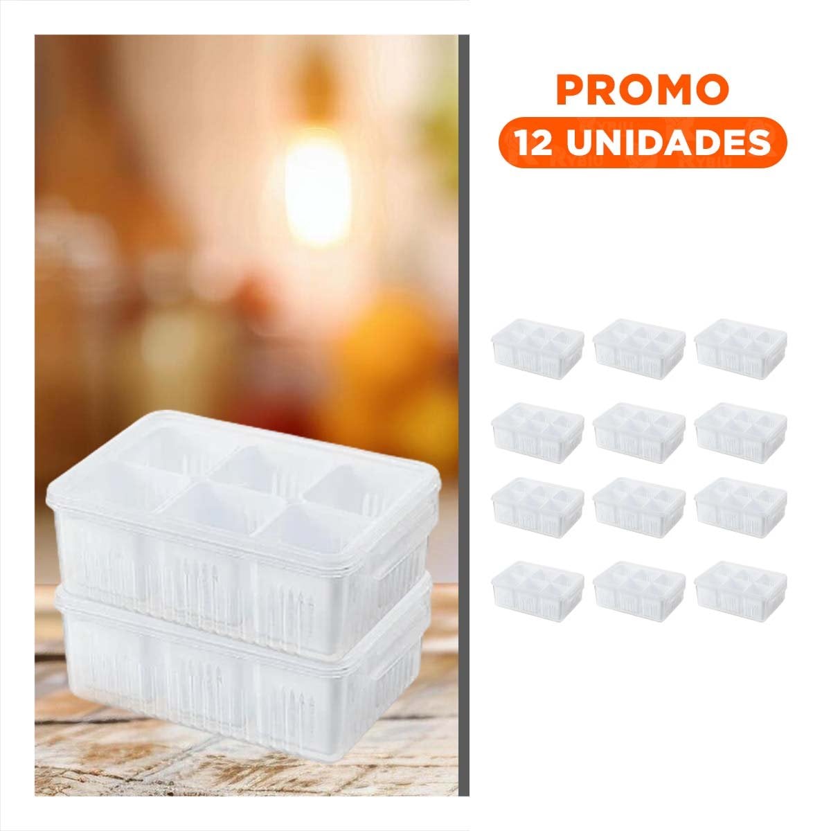 PACK12 ORGANIZADORES ESCURRIDORES PARA FRUTAS 6 EN 1 BLANCO COCINA - 1