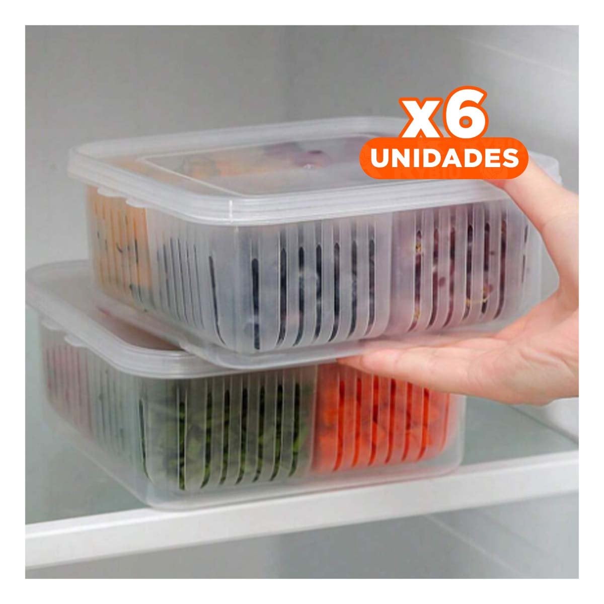 PACK6 ORGANIZADORES ESCURRIDORES CON BASE DE DRENAJE 4 EN 1 TRANSPARENTE Y+PAPEL REGALO - 1