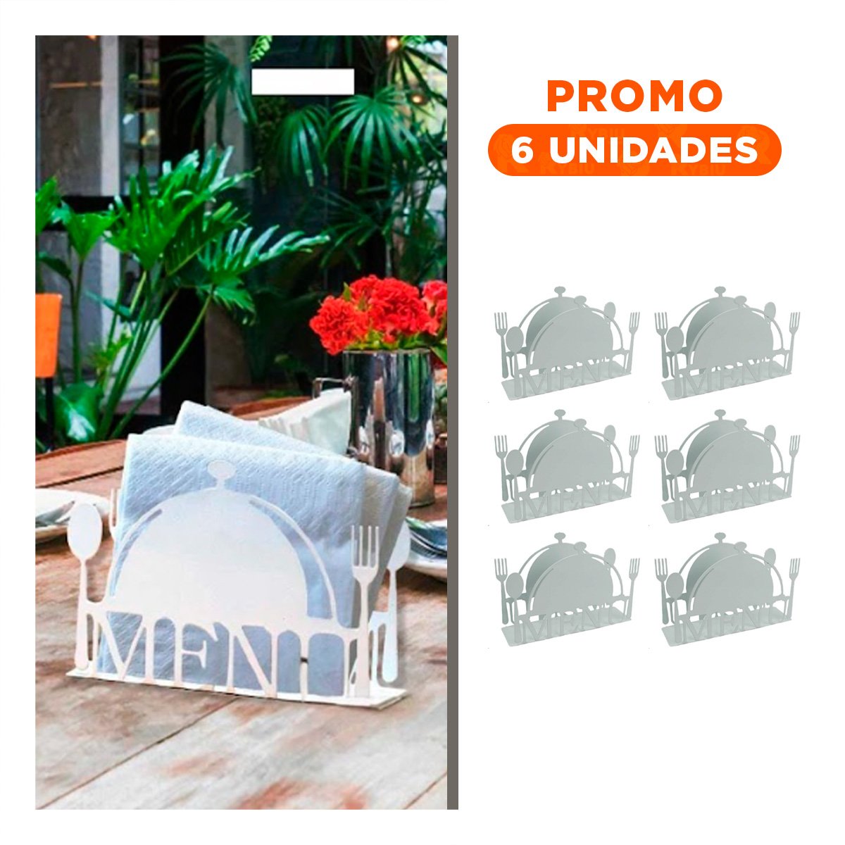 PACK6 CAJA MENU BLANCO PARA SERVILLETAS CON ACCESO FÁCIL Y FUNCIONAL Y+REGALO STICKER - 1