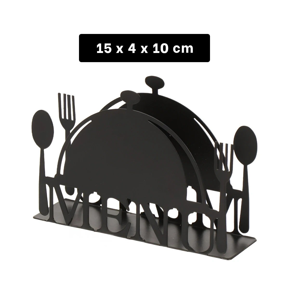 SERVILLETERO MENU NEGRO DE DISEÑO ELEGANTE PARA COMEDOR Y OFICINA Y+REGALO STICKER - 4