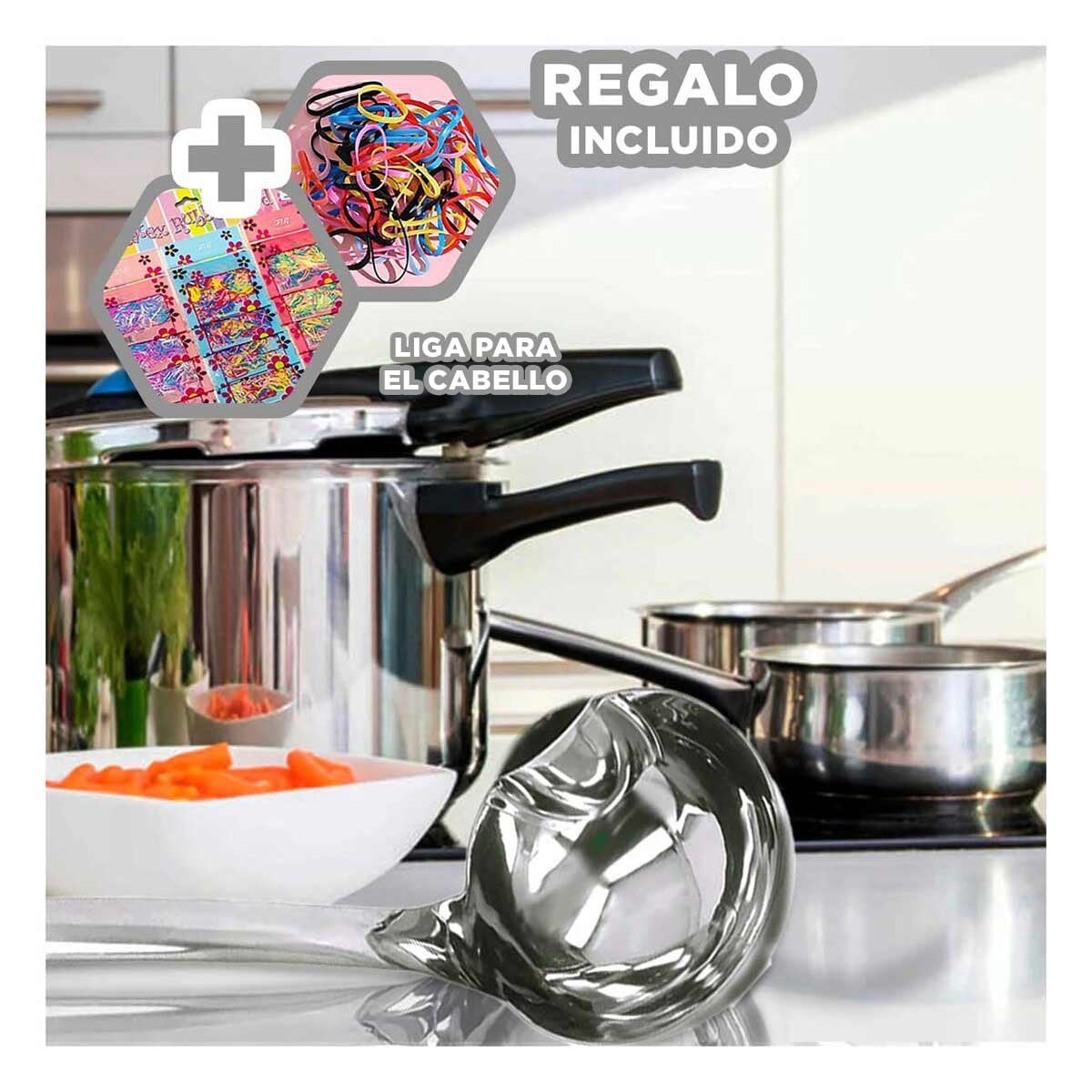 CUCHARON DURABLE DE ACERO FILTRA LIQUIDOS PLATEADO FACIL DE MANEJAR Y+LIGAS REGALO - 2