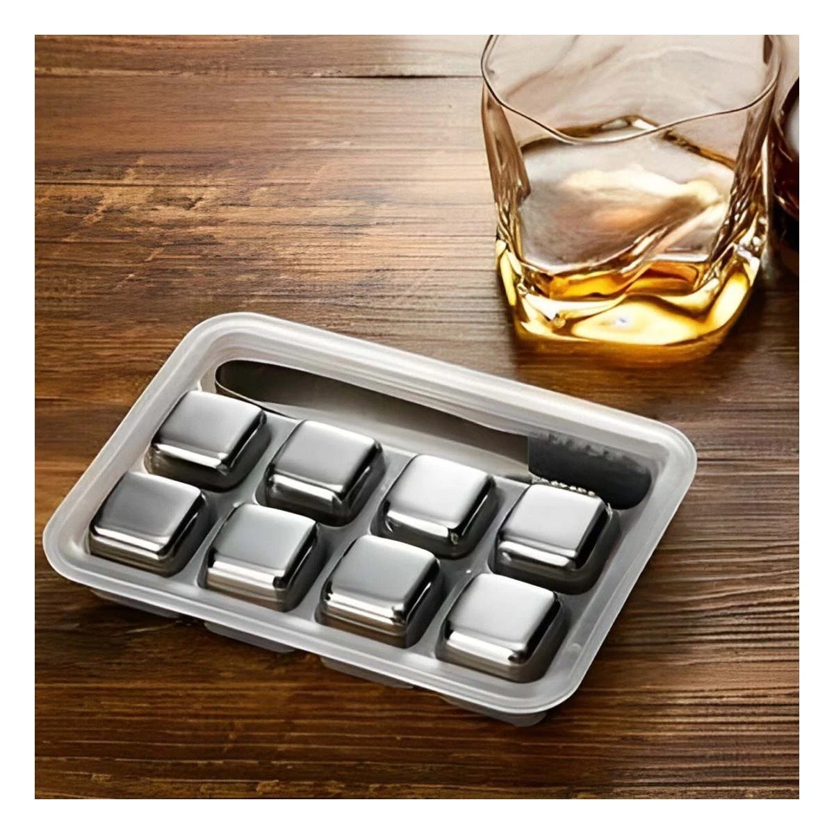 PACK12 ACCESORIOS PARA BEBIDAS FRIAS CON CUBOS DE HIELO REUTILIZABLES Y+PAPEL REGALO - 2