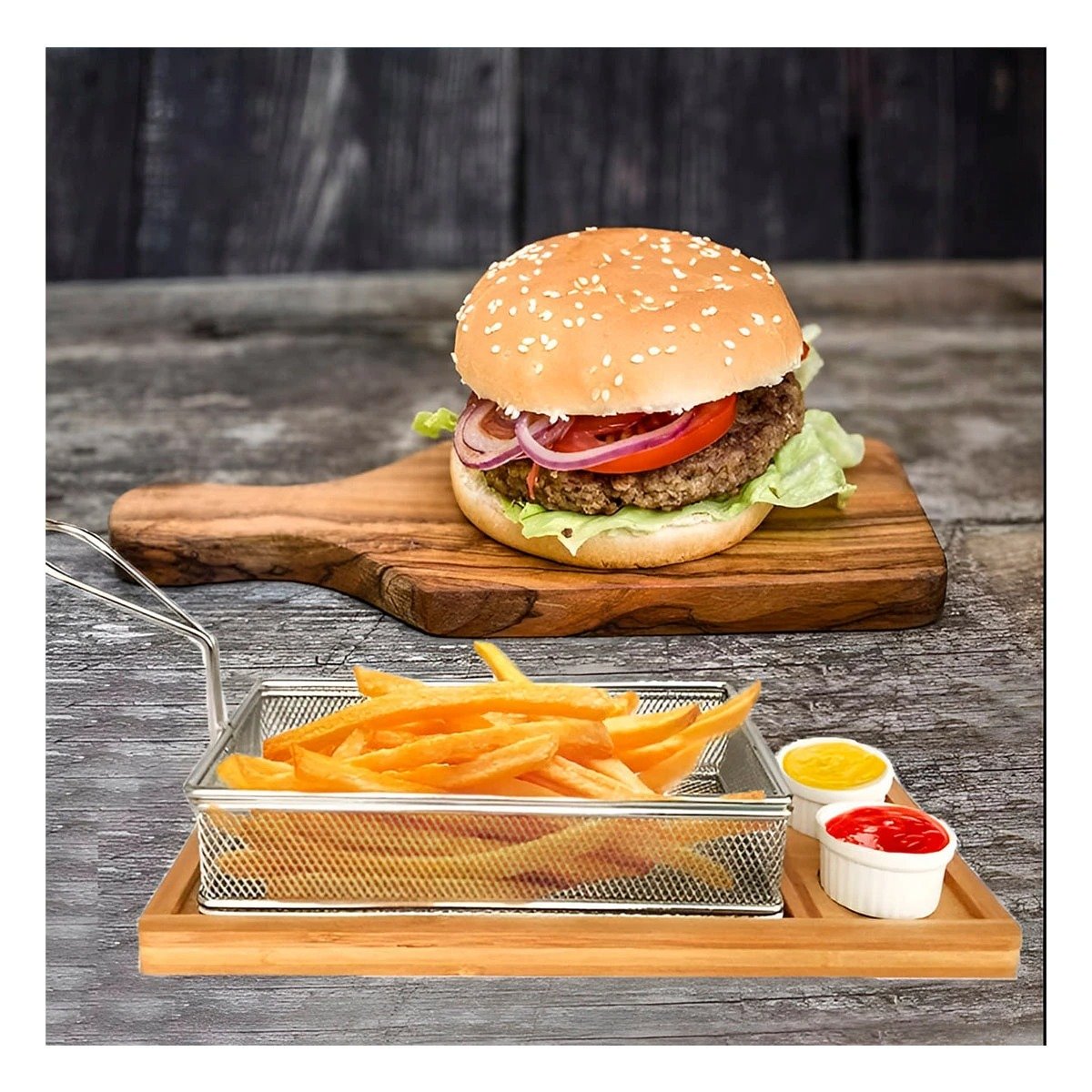 PACK6 CESTILLO COMPACTO PARA SNACKS FRITOS PLATEADO 25,5X13X4,5 CM HOGAR Y+PAPEL REGALO - 5