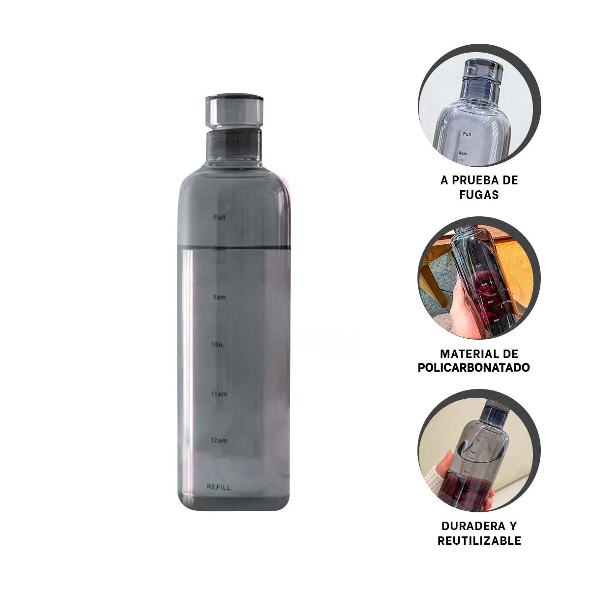 VASO PARA AGUA 500 ML TRANSPARENTE NEGRO COMODO Y FACIL DE USAR Y+POST IT - 5