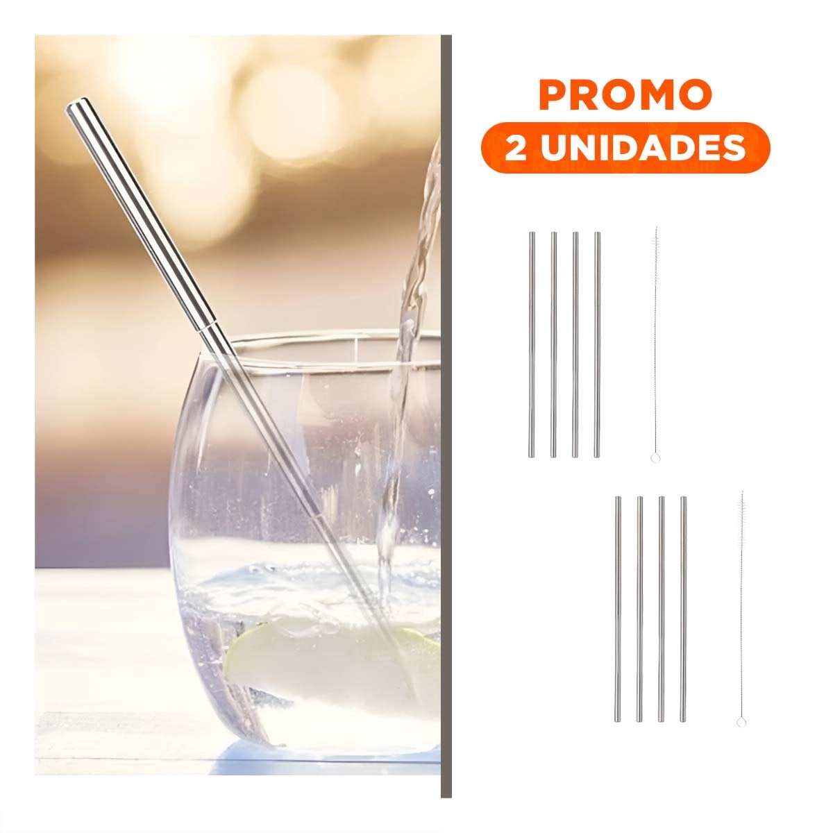 PACK2 CONJUNTO 4 CANITAS DE METAL Y 1 LIMPIA CANITA PLATEADO Y DECORACION LED Y+REGALO STICKER - 1