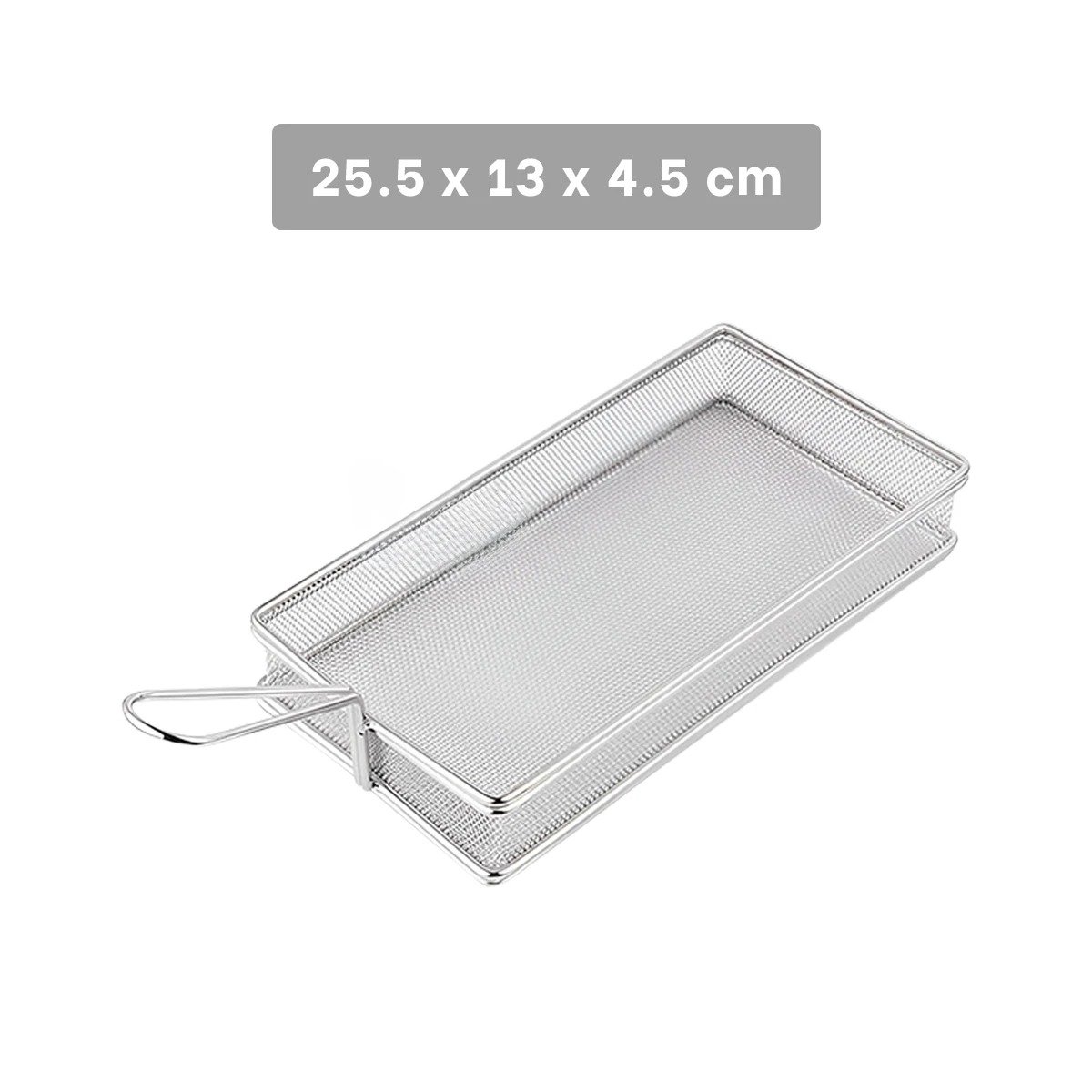 CESTA COMPACTA PARA FRITURAS PLATEADA 25,5X13X4,5 CM PRACTICA Y FUNCIONAL Y+POST IT - 4