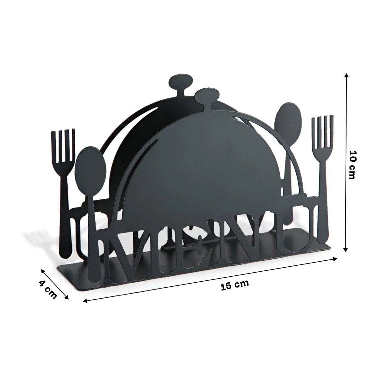 PACK6 EXPOSITOR MENU NEGRO PARA MESA CON SERVILLETAS ORGANIZABLES - 4