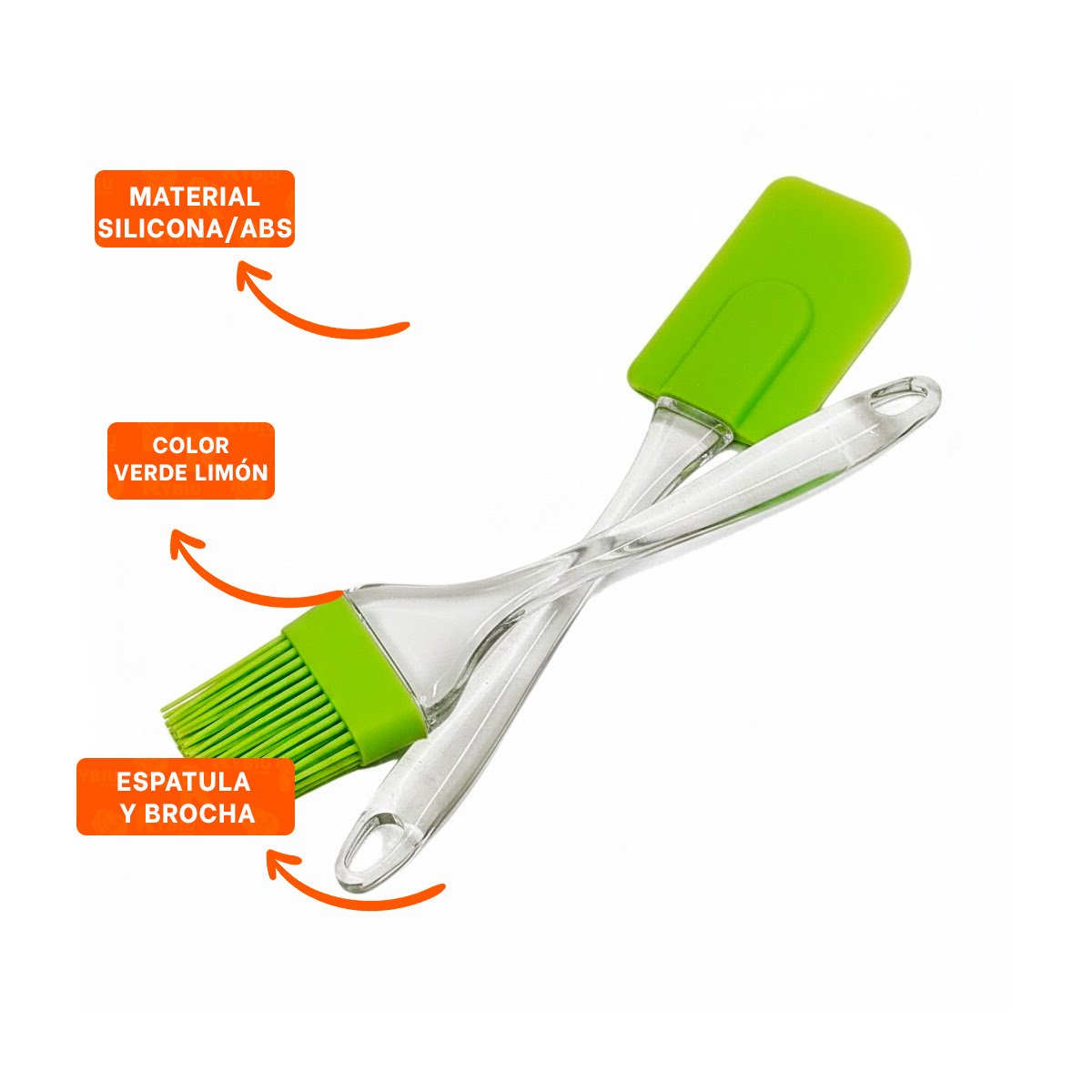 IMPLEMENTO Y BROCHA DE SILICONA VERDE LIMON PARA COCINA HOGAR YPOST IT - 5