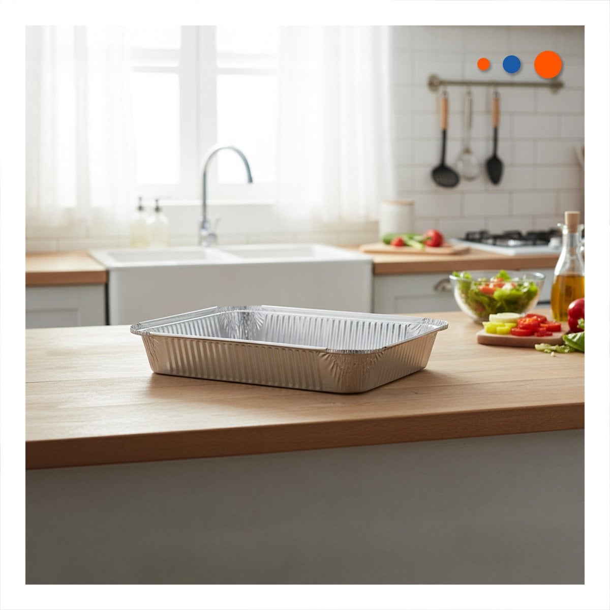 RECIPIENTE DE ALUMINIO DESCARTABLE 55X35CM PLATEADO RESISTENTE Y FACIL DE USAR YPAPEL REGALO - 1