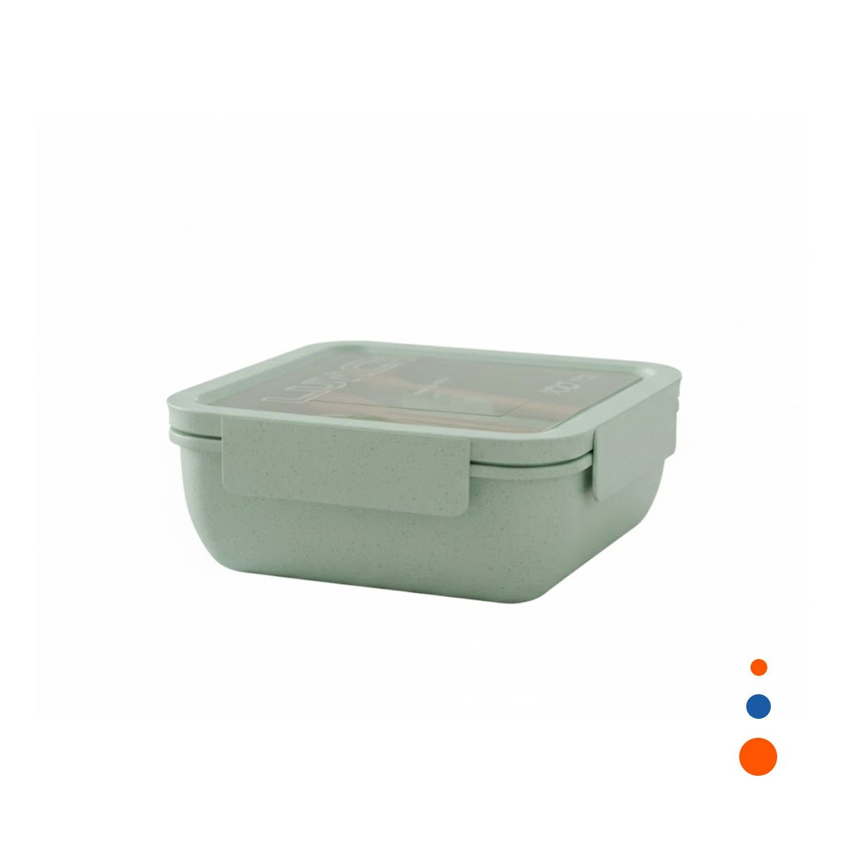 PACK4 REFRIGERADOR PORTABLE CUADRADO CON CUBIERTOS 1100ML VERDE AGUA PARA LUNCH YPAPEL REGALO - 3