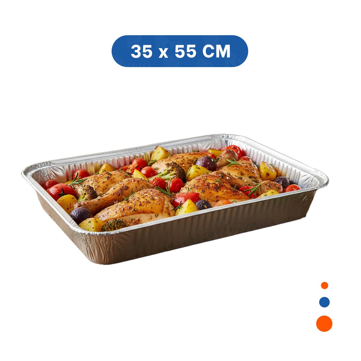 PACK12 FUENTE DE ALUMINIO DESCARTABLE 55X35 CM PLATEADO PARA COCINA HOGAR YPAPEL REGALO - 4