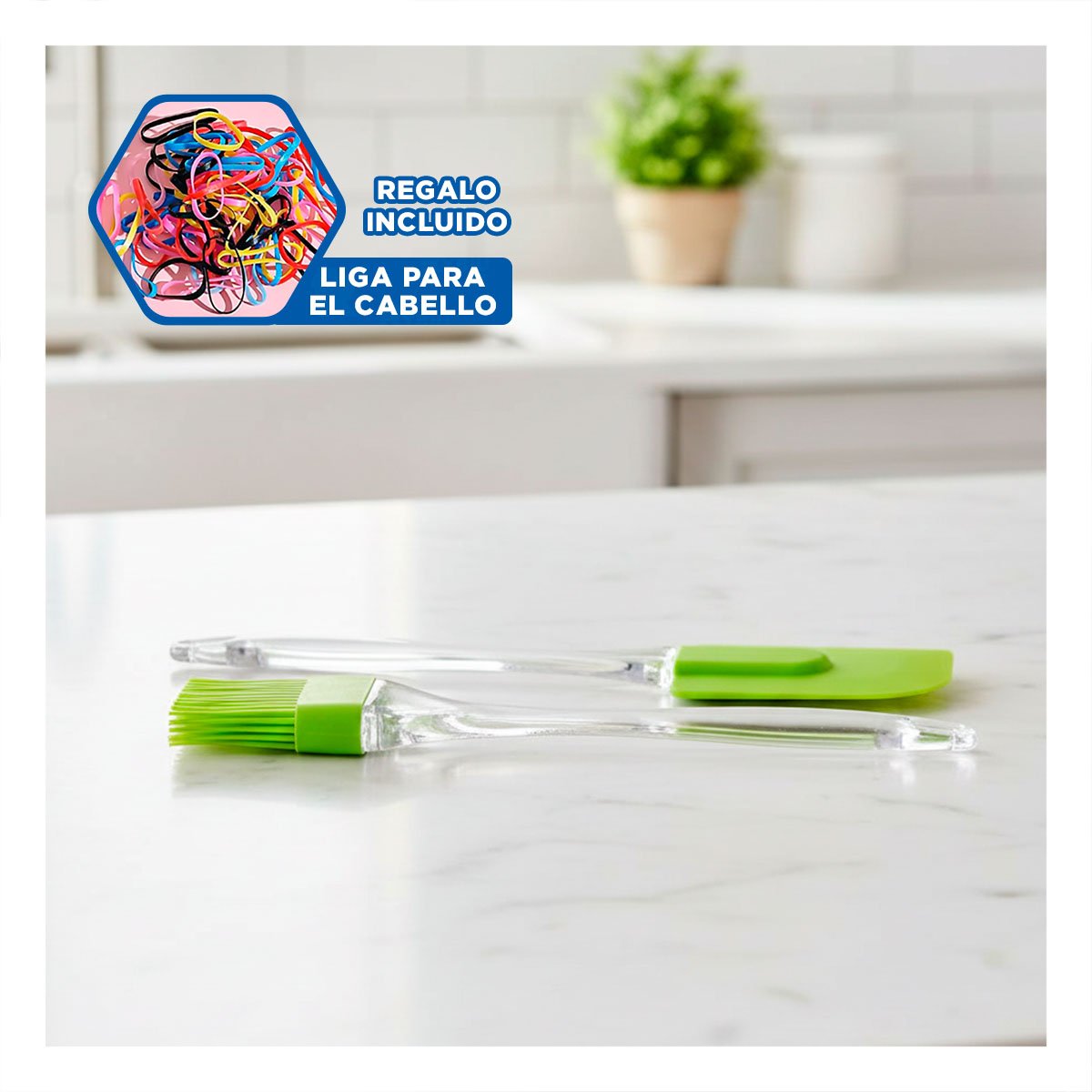 COMPLEMENTO Y BROCHA DE SILICONA VERDE LIMON VERDE LIMON PARA REPOSTERIA YLIGAS REGALO - 2