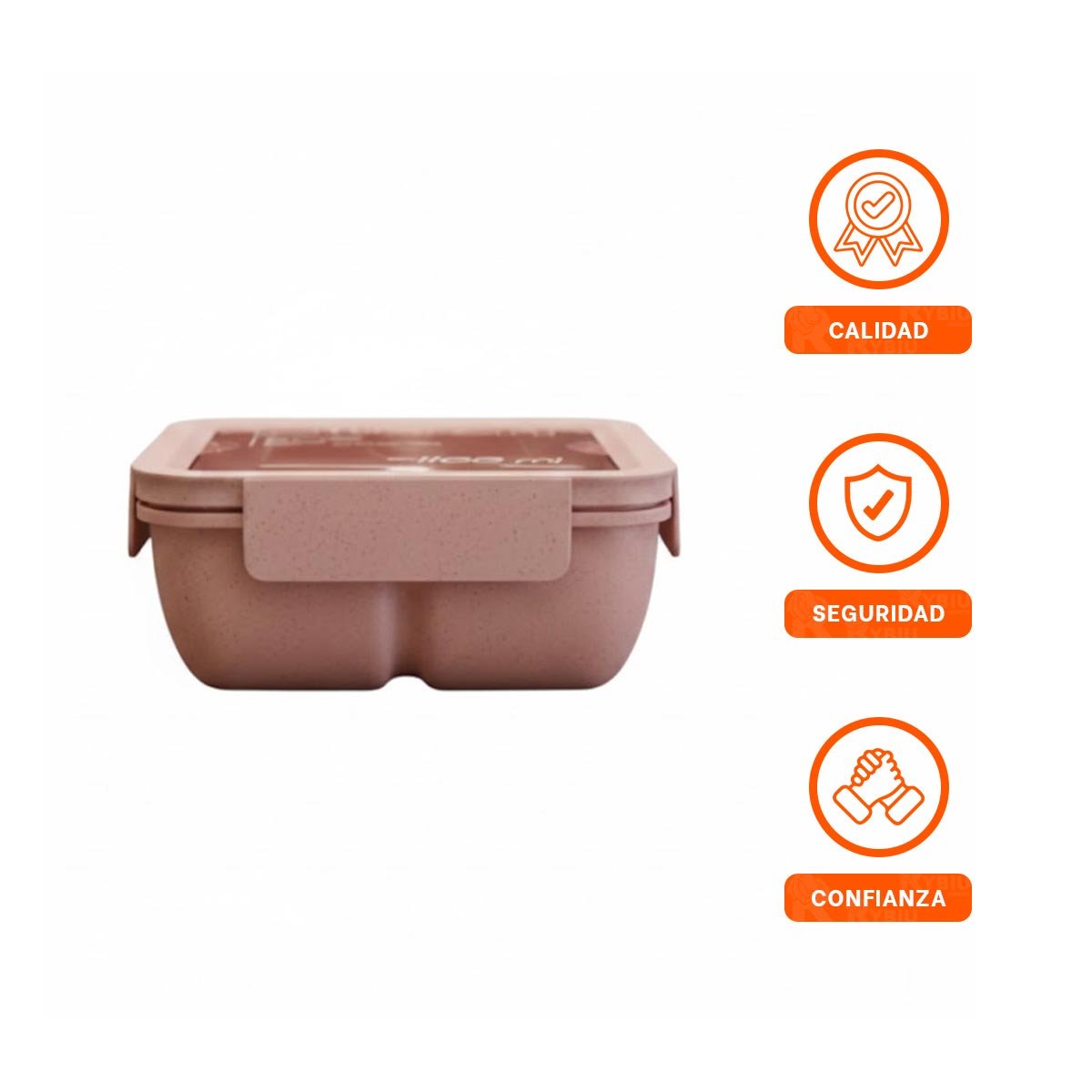 ENVASE CUADRADO CON CUBIERTOS 1100ML ROSADO PARA LUNCH Y GUARDAR COMIDA FACIL YLIGAS REGALO - 5