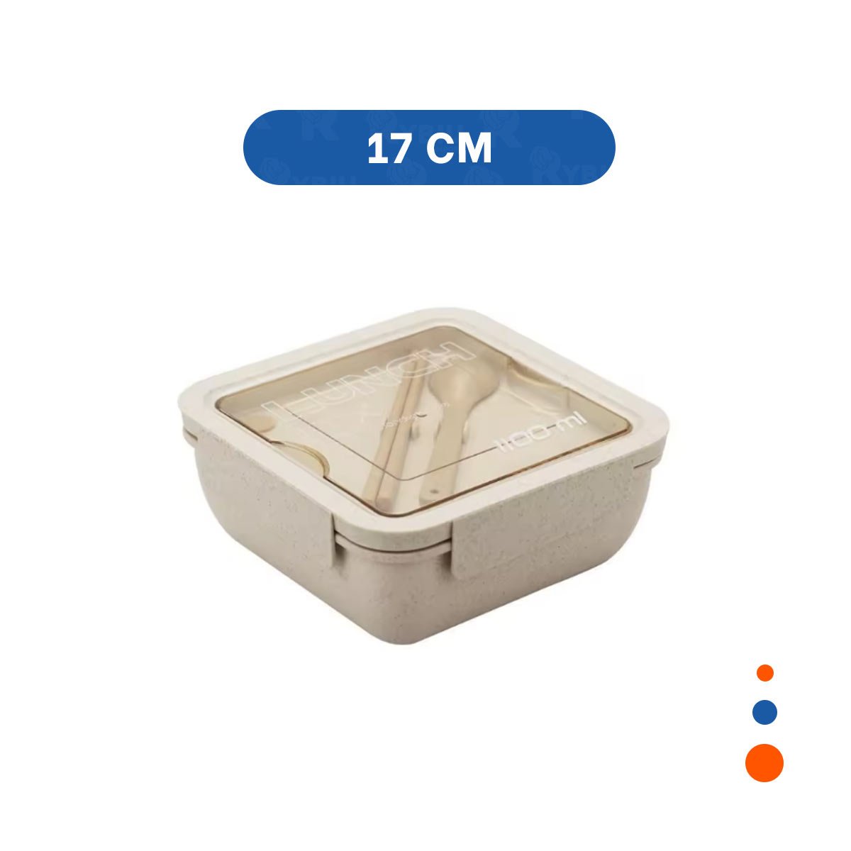 CONTENEDOR CUADRADO CON CUBIERTOS 1100ML BEIGE PARA LUNCH Y VIAJE AL TRABAJO YLIGAS REGALO - 4