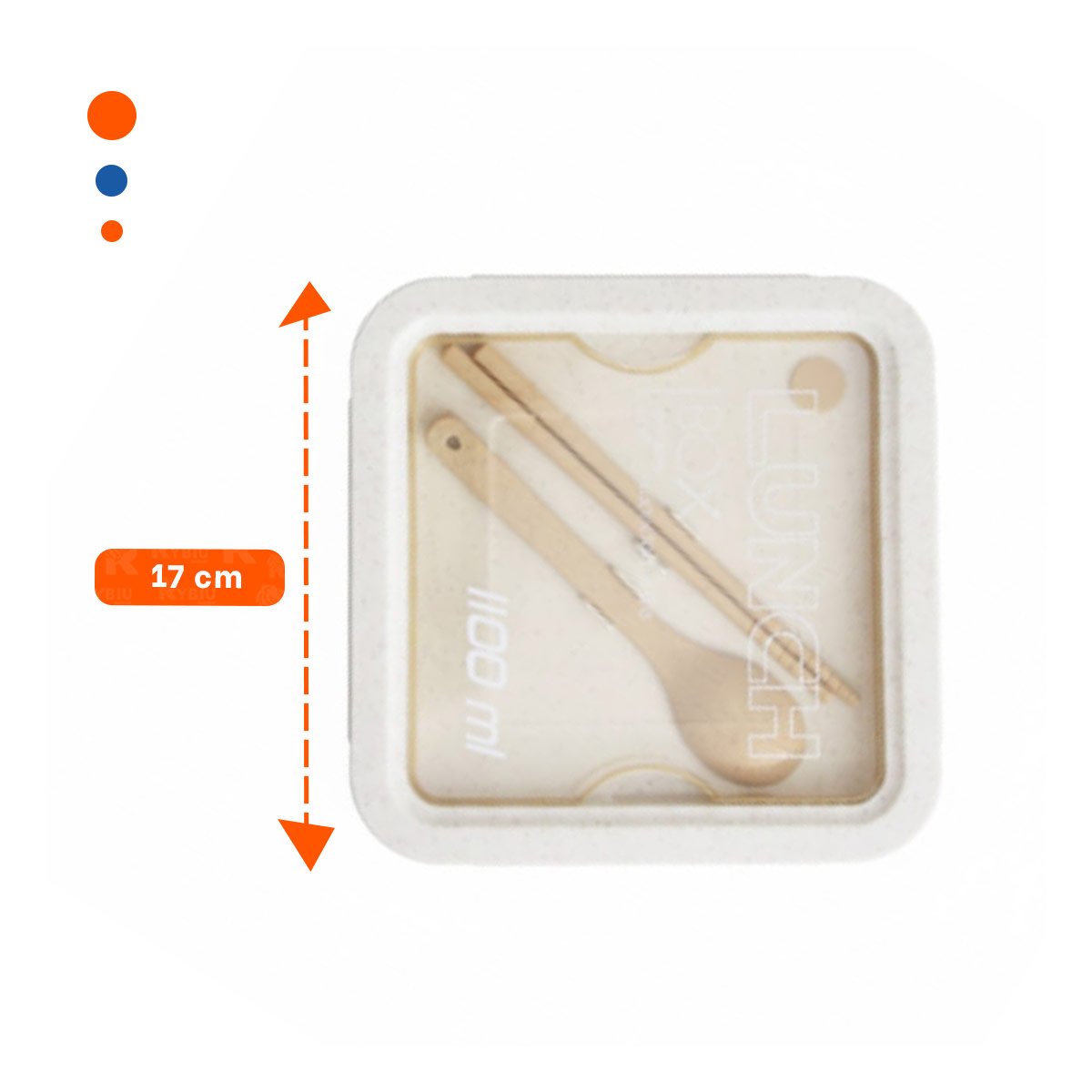 PACK12 CAJA RESISTENTE CON CUBIERTOS 1100ML BEIGE PARA LUNCH Y TRANSPORTE DIARIO - 4