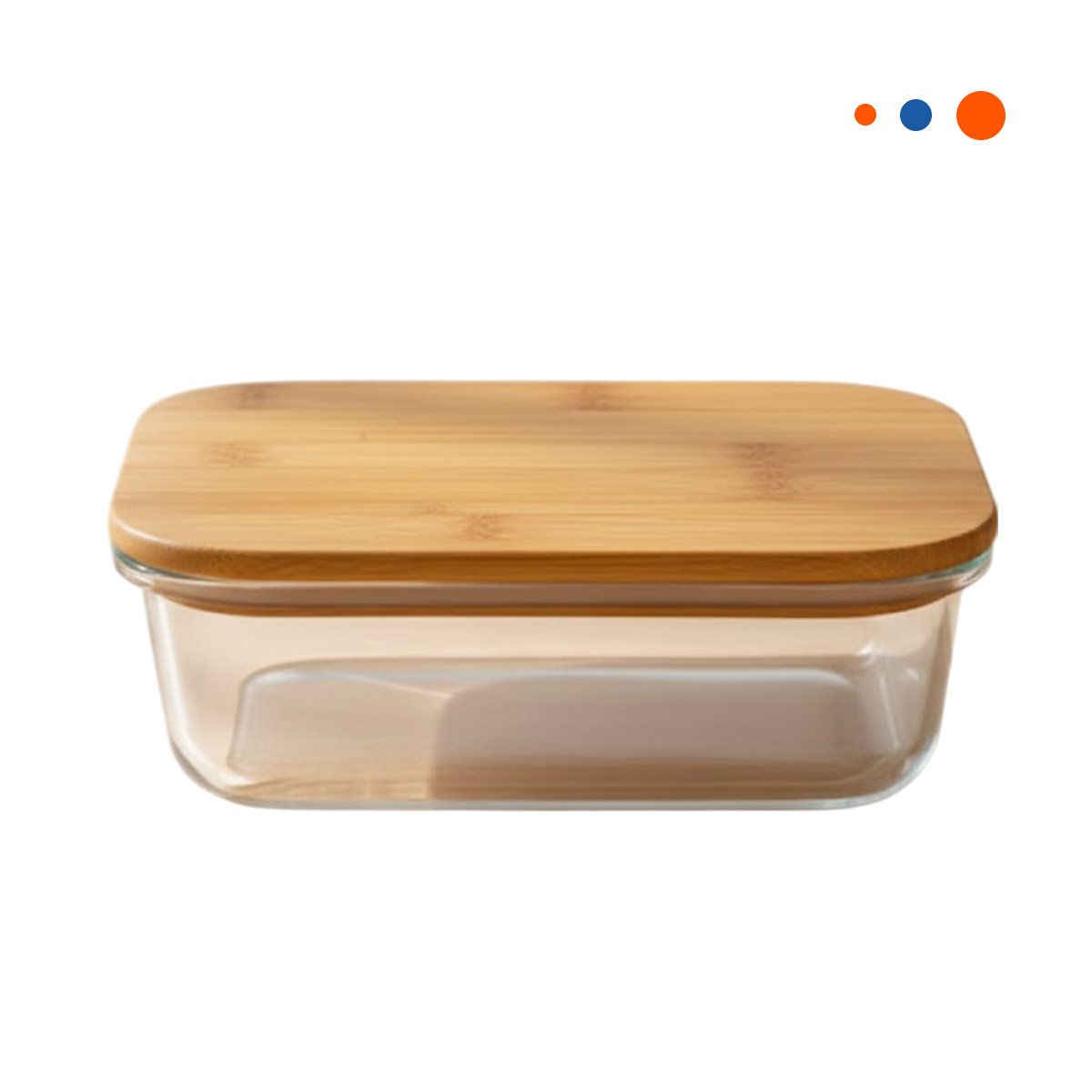 PACK12 RECIPIENTE DE 1040ML RECTANGULAR TRANSPARENTE CON TAPA BAMBU HOGAR YREGALO STICKER - 2