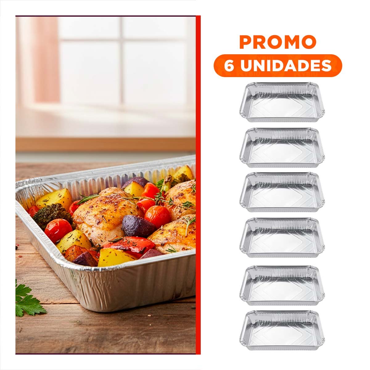 PACK6 FUENTE PLATEADA DESCARTABLE 55X35CM PARA EVENTOS Y REUNIONES FAMILIARES YREGALO STICKER - 1