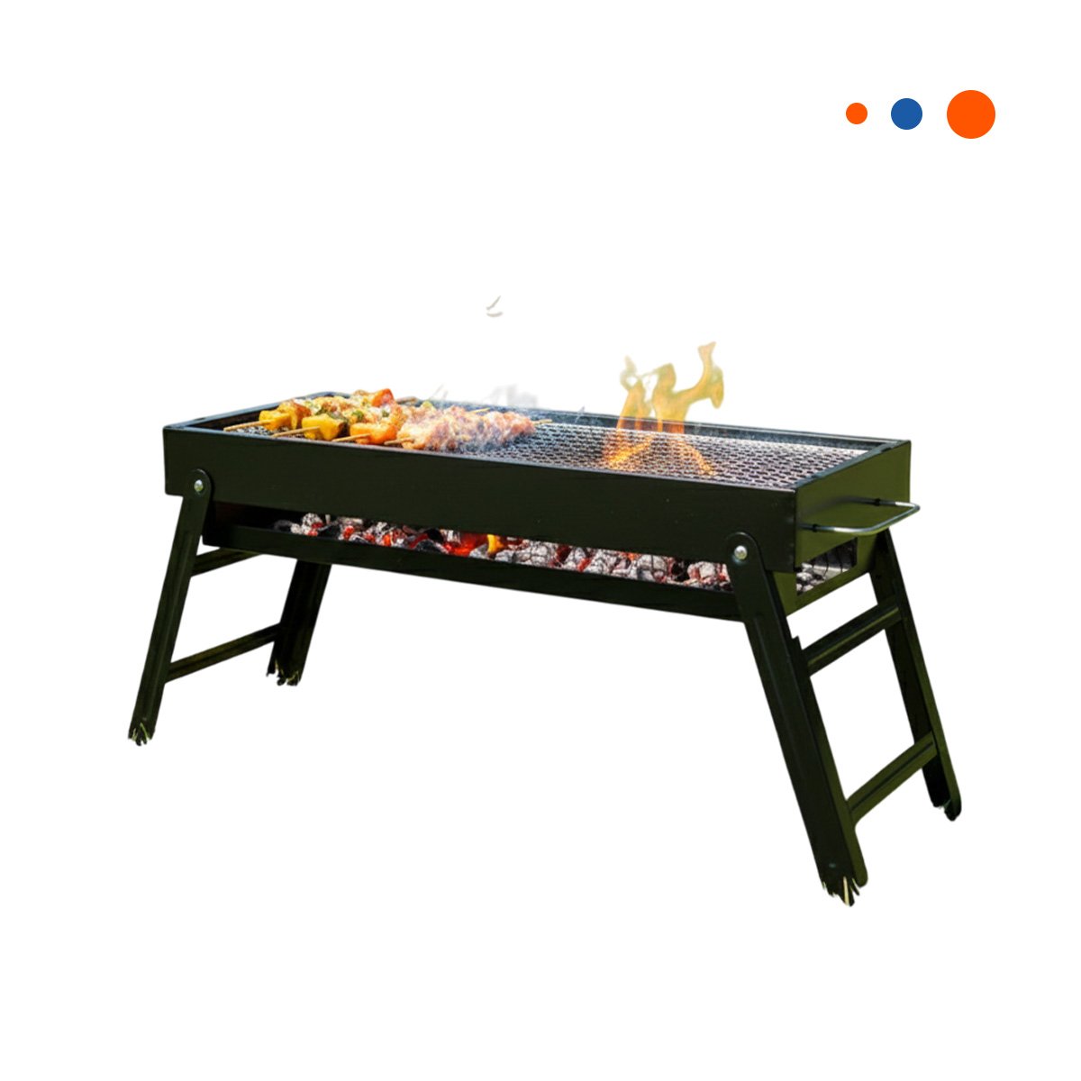 PACK2 BARBACOA PORTATIL 60X22X31 5 CM NEGRO MODERNO PARA REUNIONES EN CASA YREGALO STICKER - 2