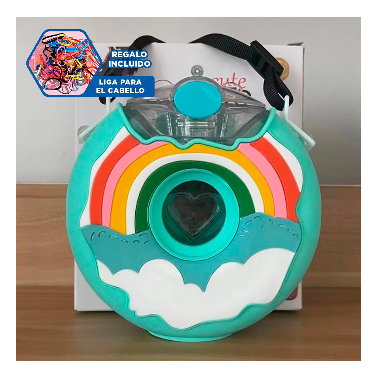 RECIPIENTE CIRCULAR DONA 14X5CM VERDE AGUA ARCOIRIS PARA CASA Y COCINA YLIGAS REGALO - 2