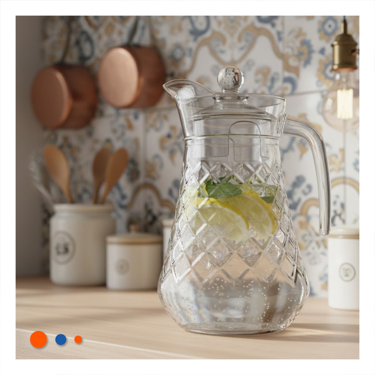 PACK4 RECIPIENTE DECORATIVO CON TEXTURA ROMBOS 1400 ML - 5