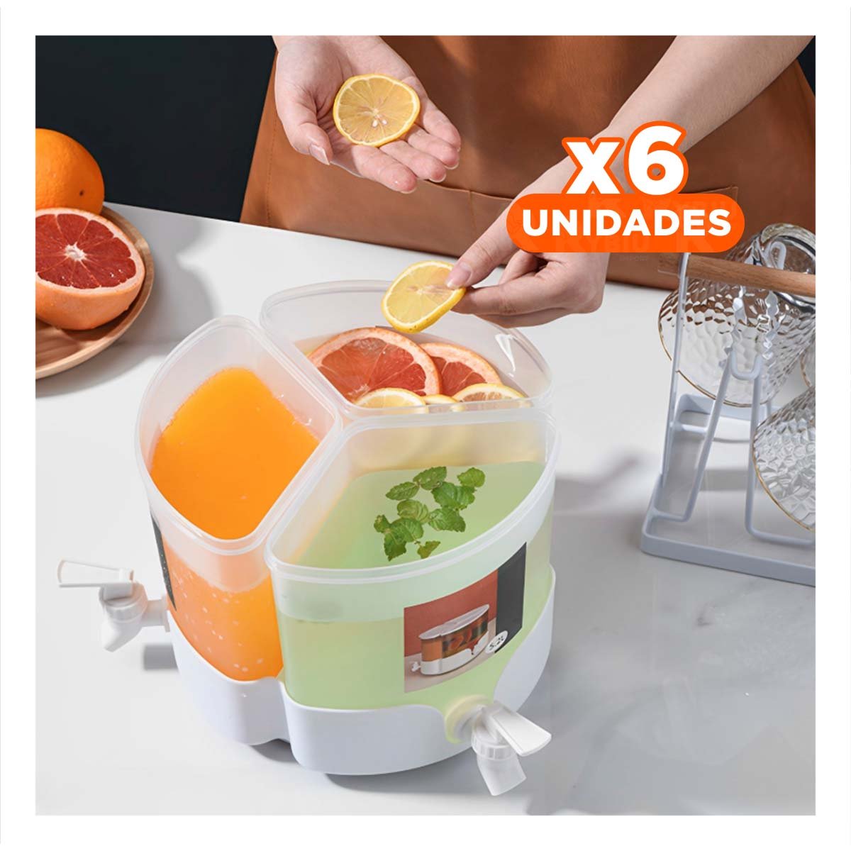 PACK6 RECIPIENTE DE HIELO BLANCO CLIC LINEA COMODO Y RESISTENTE PARA COCINA - 1