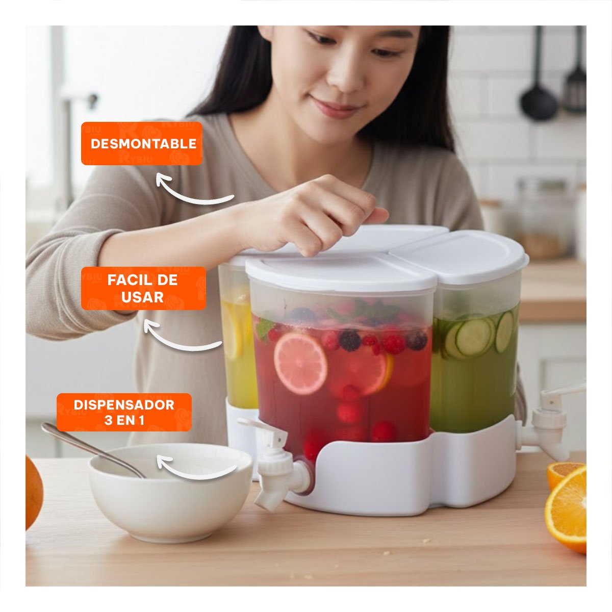 PACK6 RECIPIENTE DE HIELO BLANCO CLIC LINEA COMODO Y RESISTENTE PARA COCINA - 2