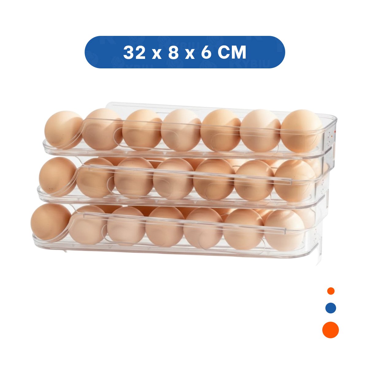 PACK2 DEPOSITO TRANSPARENTE PARA HUEVOS APILABLE 3 NIVELES COCINA CASA YREGALO STICKER - 4
