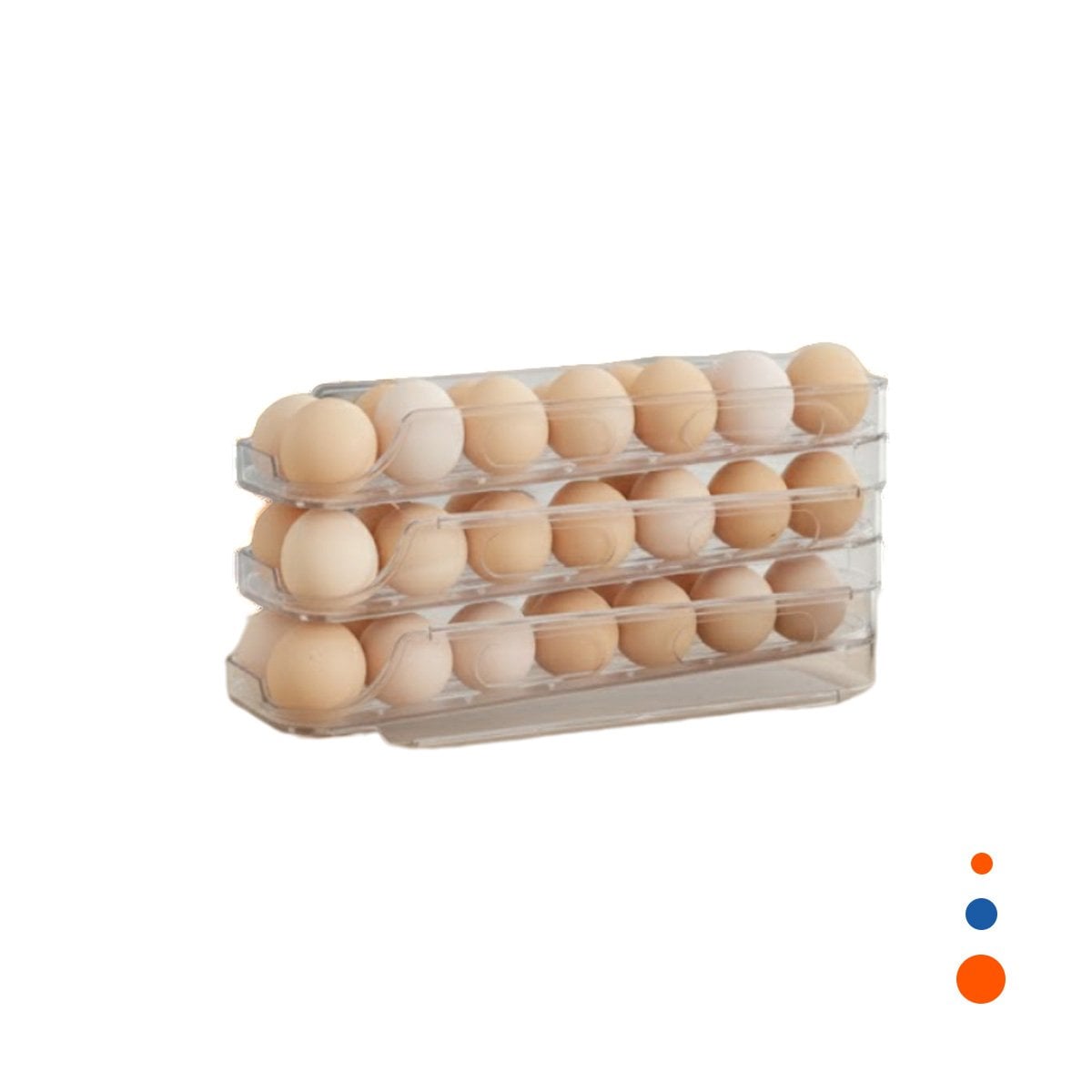 PACK6 BANDEJA PARA HUEVOS APILABLE 3 NIVELES TRANSPARENTE ORGANIZADOR HOGAR YREGALO STICKER - 2