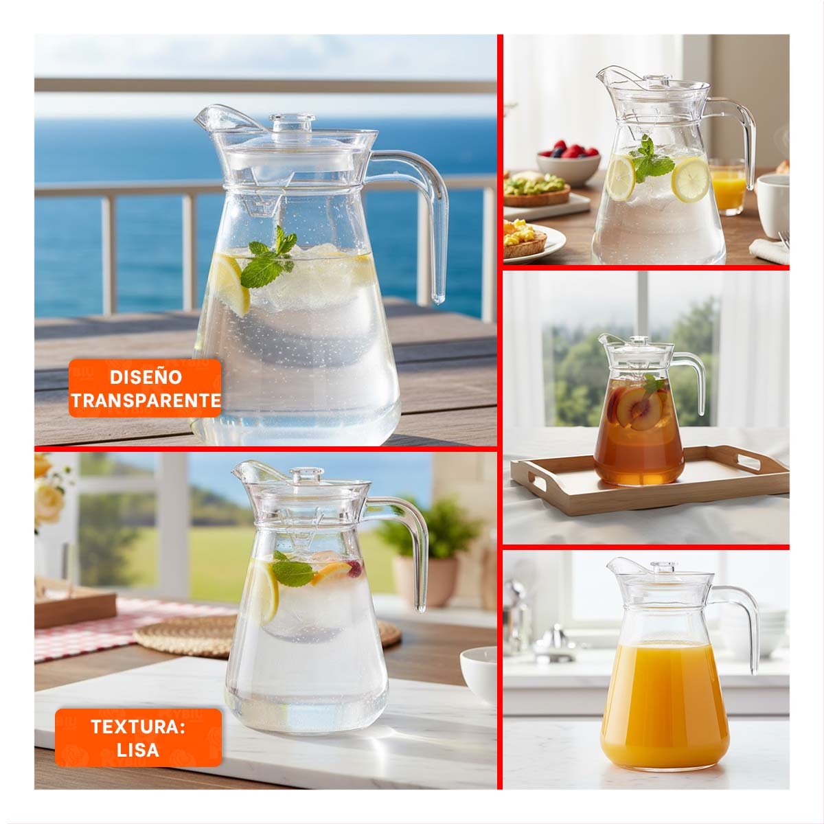 PACK12 VASO DE COCINA EN VIDRIO CON TAPA 1300 ML - 2