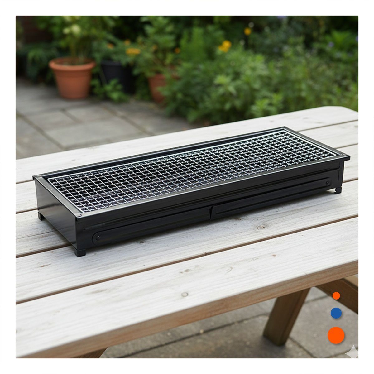 PACK4 BARBACOA PORTATIL 60X22X31 5 CM EN COLOR NEGRO PARA CAMPING Y JARDIN - 3