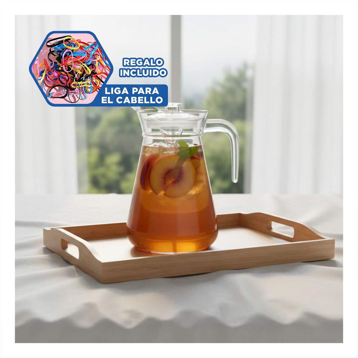 JARRA DECORATIVA DE VIDRIO CON DISENO LISO 1300 ML YLIGAS REGALO - 2
