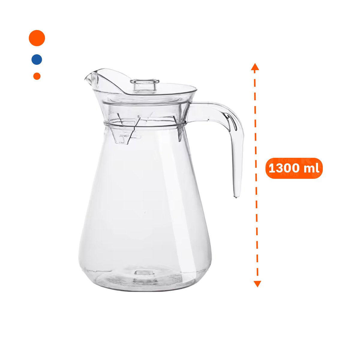 JARRA DE COCINA EN VIDRIO TRANSPARENTE CON TAPA 1300 ML YPOST IT - 4