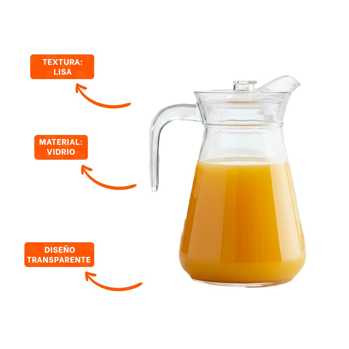JARRA DE COCINA EN VIDRIO TRANSPARENTE CON TAPA 1300 ML YPOST IT - 5