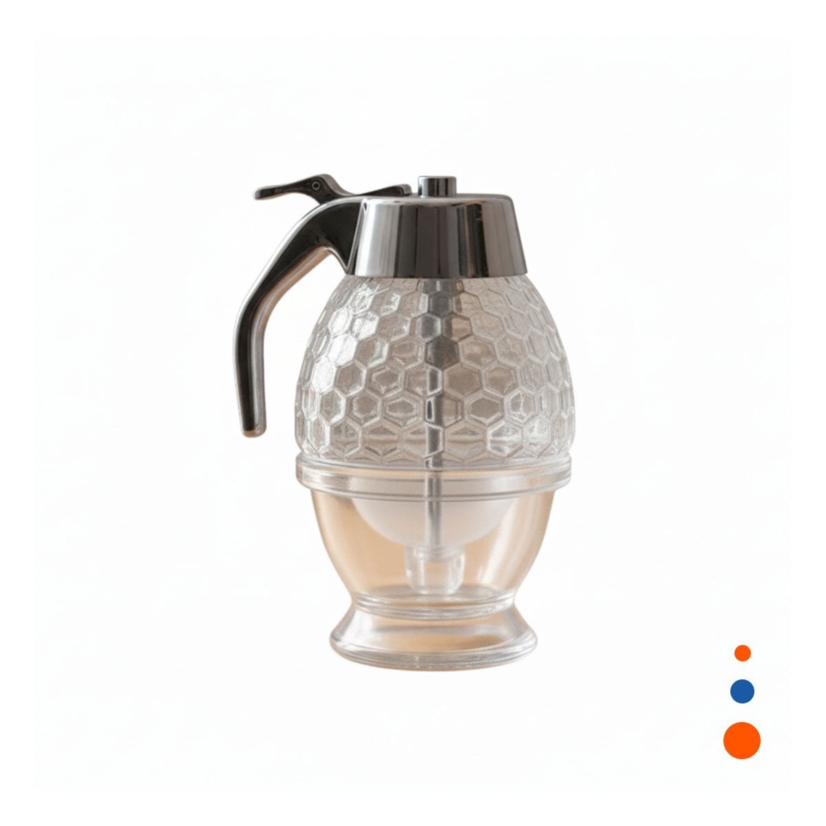 DISPENSADOR FRASCO MIELERO 200ML TRANSPARENTE PARA SERVIR Y CONSERVAR YREGALO STICKER - 1