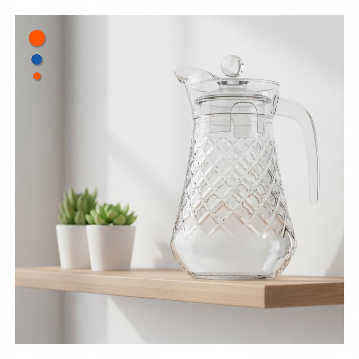 PACK6 VASO DECORATIVO CON TEXTURA ROMBOS 1400 ML YREGALO STICKER - 3