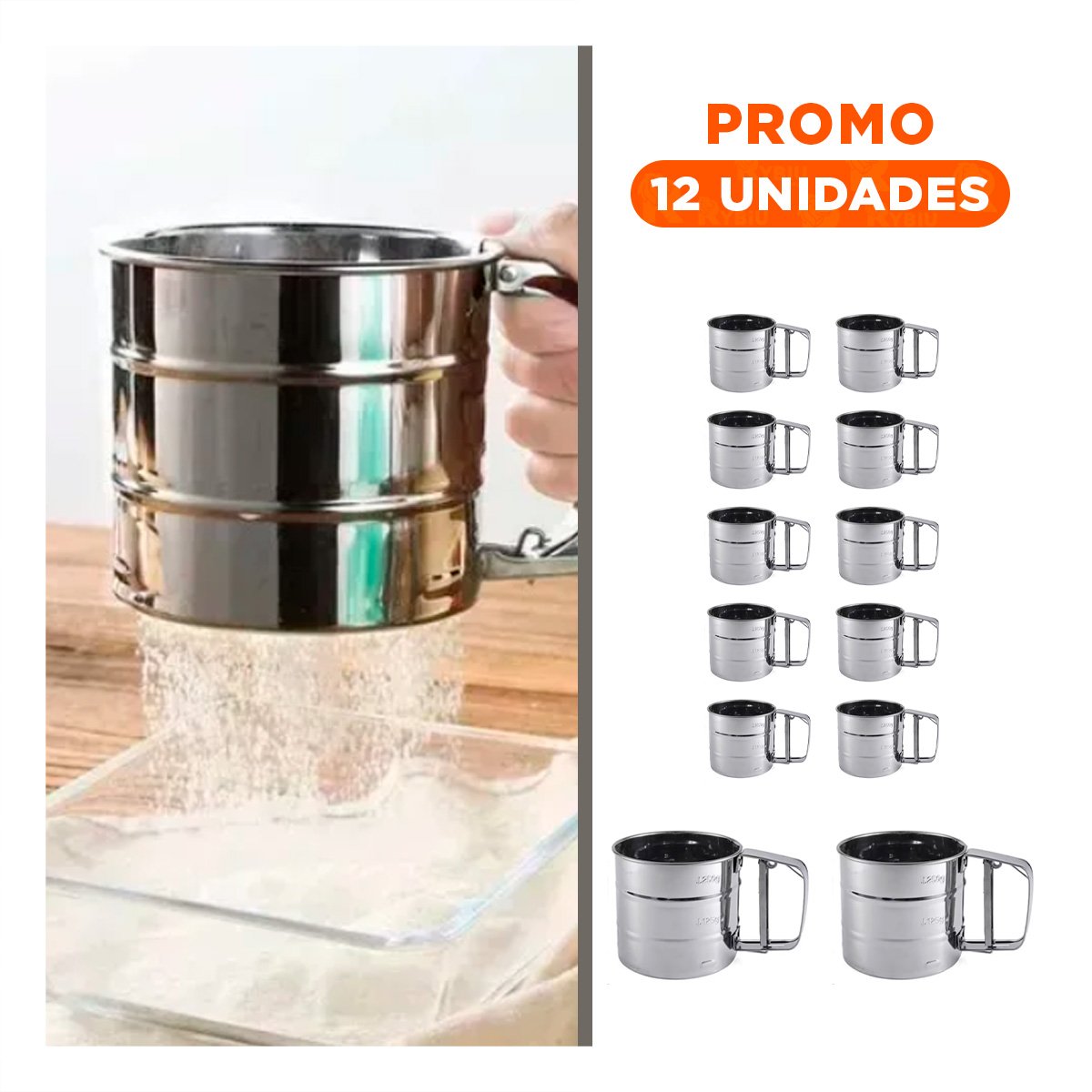 PACK12 COLADOR PEQUENO DE COCINA 10,5X9 CM PLATEADO - 1