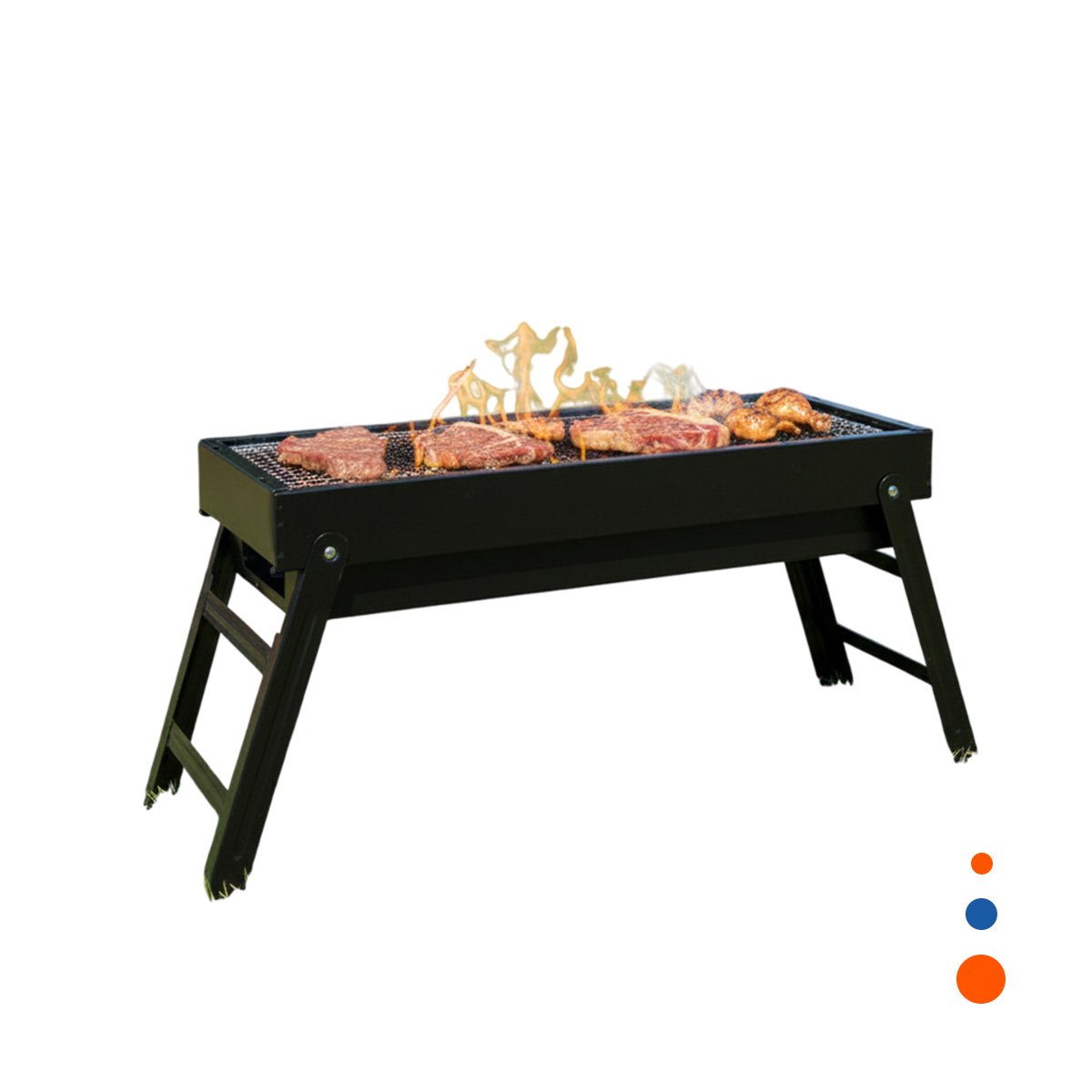 PACK4 BARBACOA PORTATIL 60X22X31 5 CM NEGRO PRACTICO PARA TERRAZA Y HOGAR YPAPEL REGALO - 3
