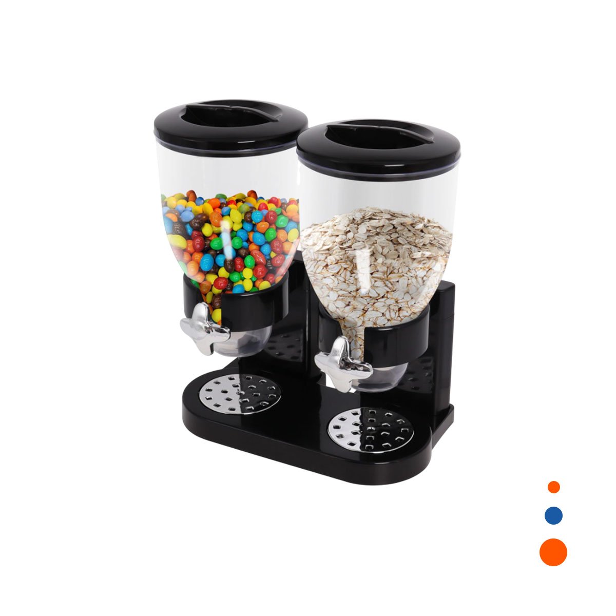 PACK4 BOTELLA DOBLE DE GRANOS 2L NEGRO MODERNA Y RESISTENTE PARA HOGAR YPAPEL REGALO - 3