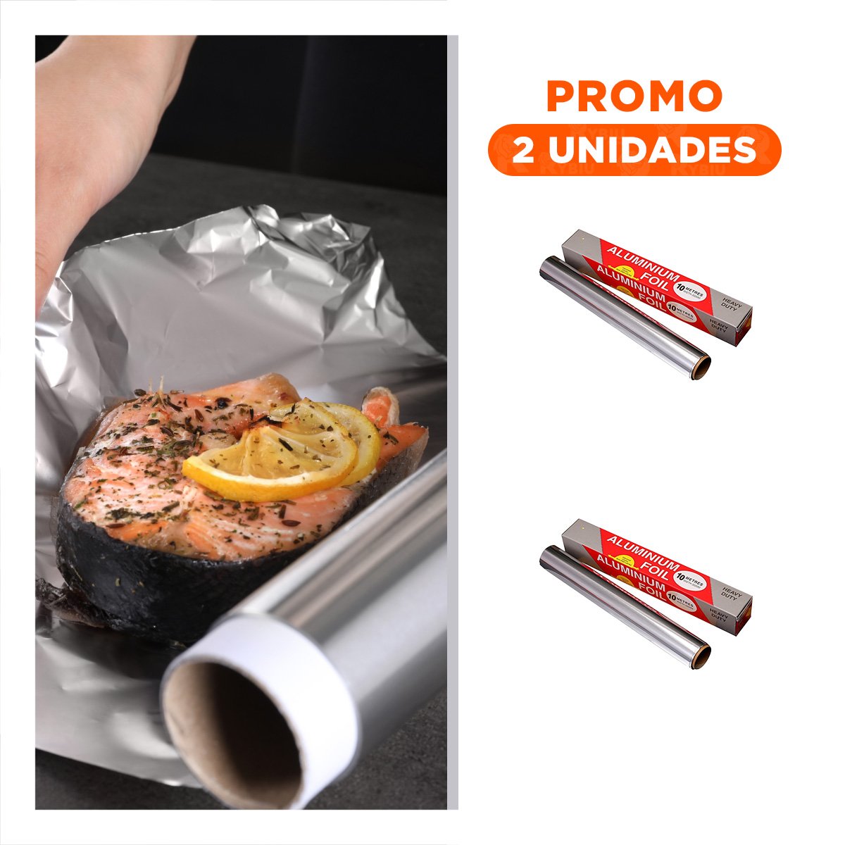 PACK2 ROLLO METALICO PLATEADO 5M 30CM PARA USO EN HOGAR Y COCINA YREGALO STICKER - 1