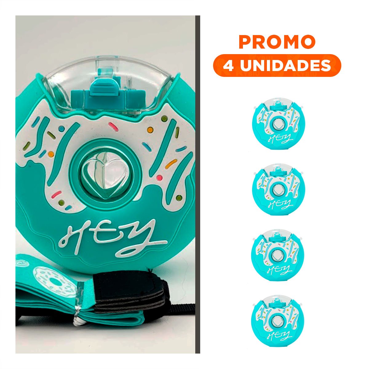 PACK4 RECIPIENTE PORTATIL CELESTE 14X5CM PARA BEBIDAS FACIL DE USAR - 1