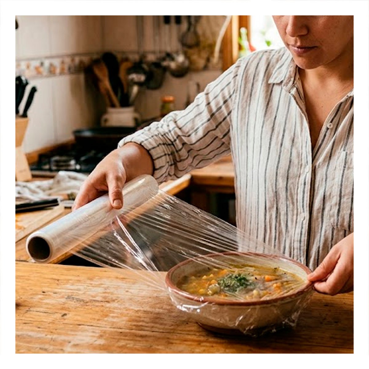 BOBINA FILM PARA ALIMENTOS 20M X 30CM TRANSPARENTE PARA COCINA HOGAR YPAPEL REGALO - 2