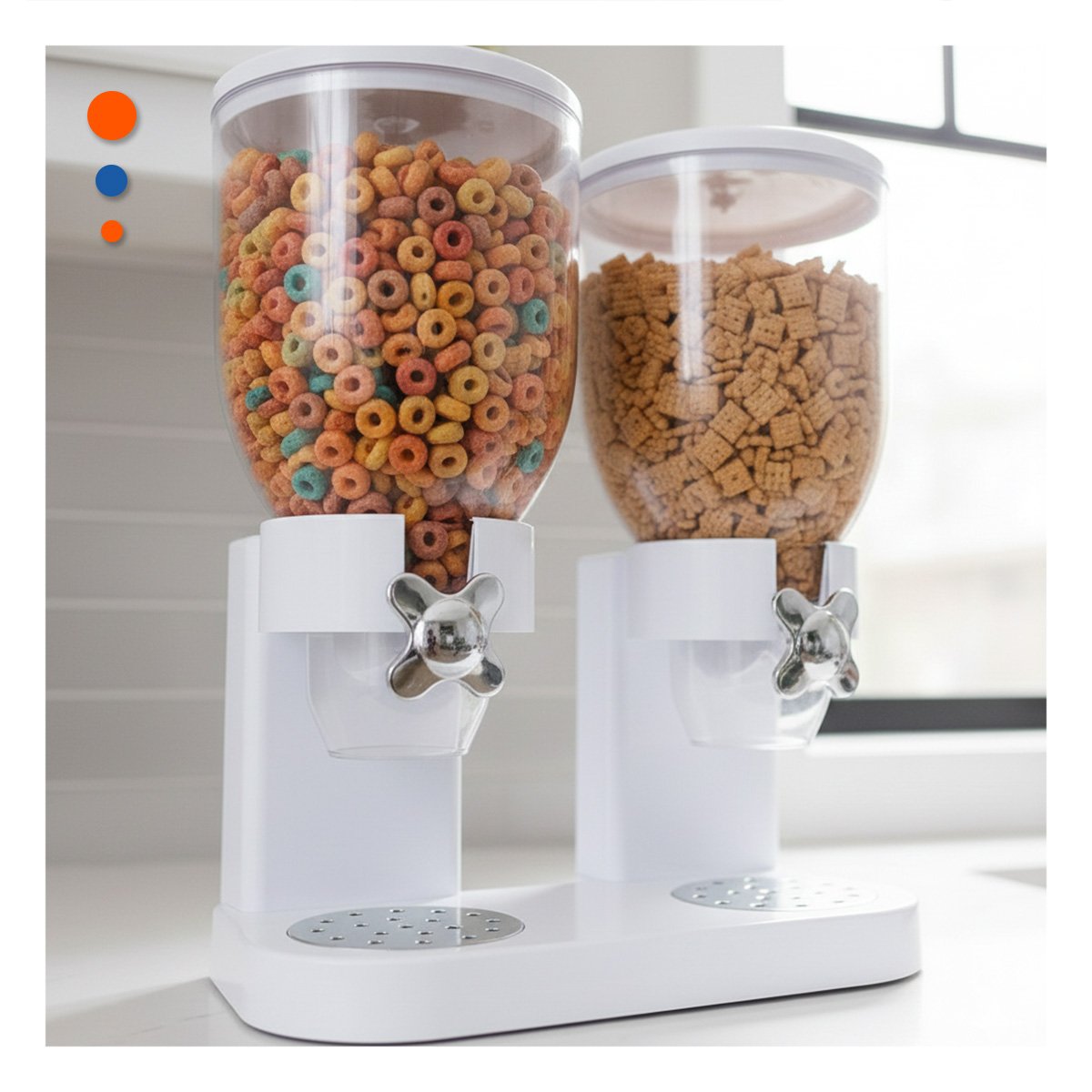 PACK4 ALMACENADOR DOBLE DE GRANOS 2L COCINA MODERNA Y HOGAR FUNCIONAL BLANCO - 2