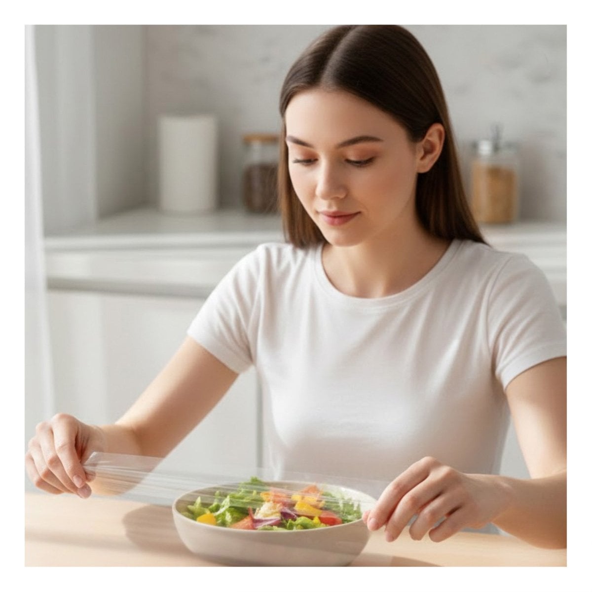 ROLLO FILM PARA ALIMENTOS 20M X 30CM TRANSPARENTE USO HOGAR COCINA - 5