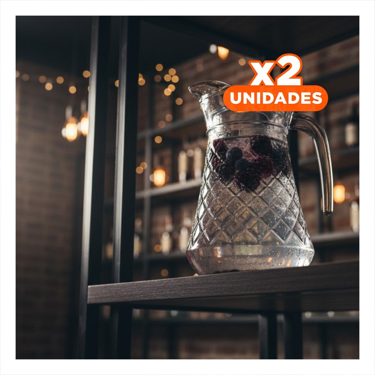 PACK2 RECIPIENTE PARA BEBIDAS FRIAS EN VIDRIO CON TAPA 1400 ML YPAPEL REGALO - 1