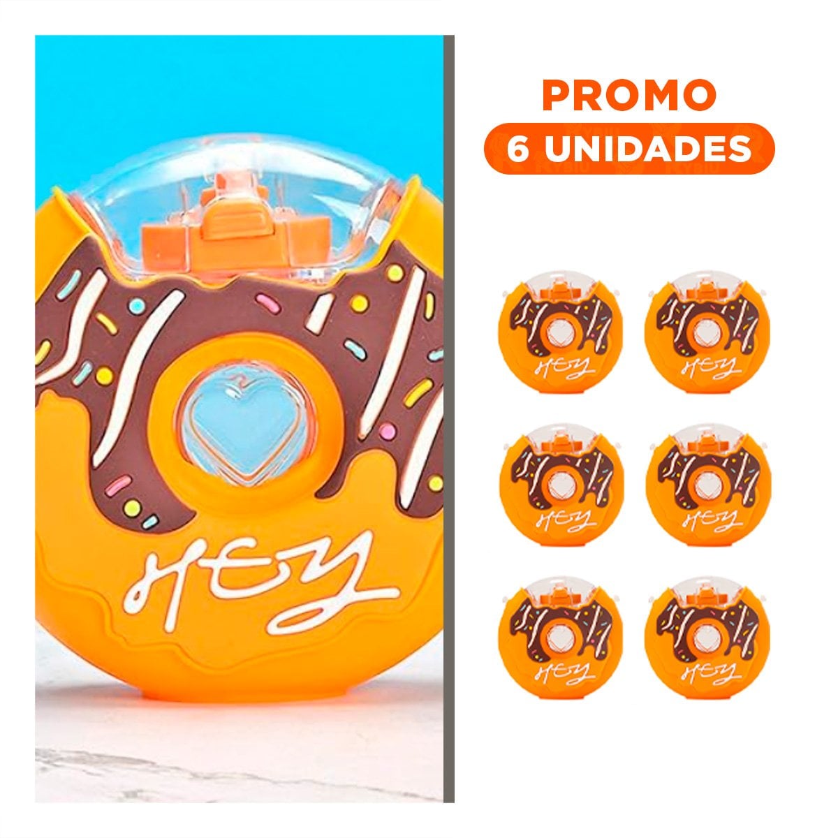 PACK6 VASO PORTATIL DONA 14X5CM AMARILLO PARA BEBIDAS Y VIAJE YREGALO STICKER - 1